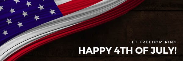 4th of july messages and social posts - email banner with american flag