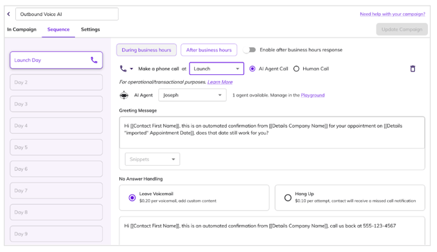With border - Outbound Voice campaign