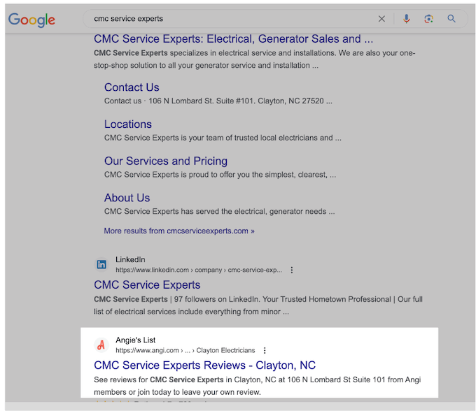 is angi worth it for contractors - angi listing appearing in google search results