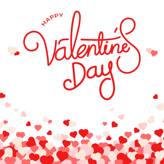 valentine's day marketing graphics and templates - basic example with hearts for social