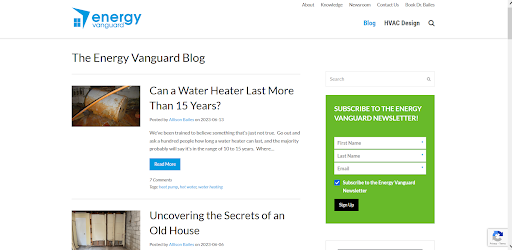 best hvac blogs - energy vanguard blog homepage