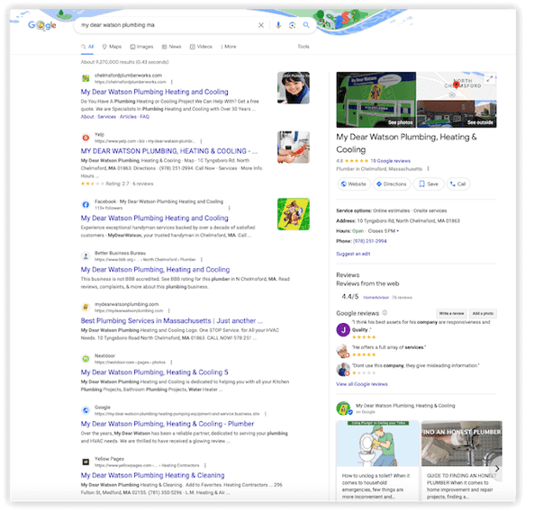 business planning checklist for contractors - search engine appearance example