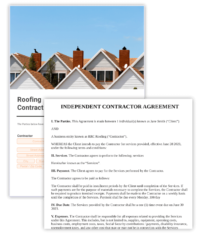 free roofing contract templates - jotform