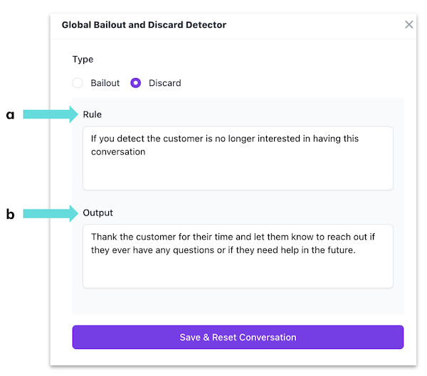 hatch ai setup - global discard rule example