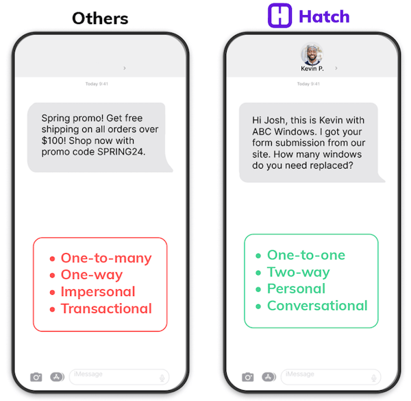 Hatch texting vs other text platforms