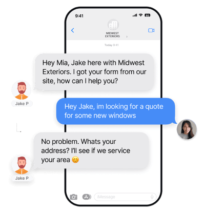 how hatch ai assistant works - speed to lead text conversation example