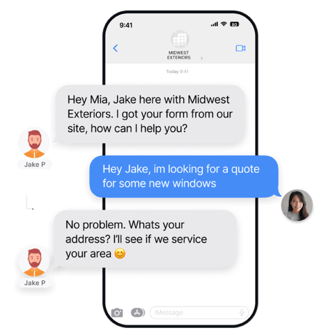 how hatch ai assistant works - speed to lead text conversation example