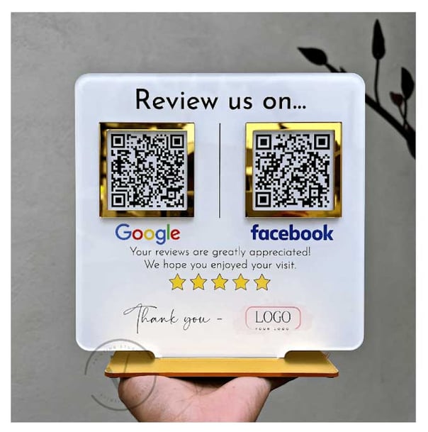 how to get more google reviews - review request plaque
