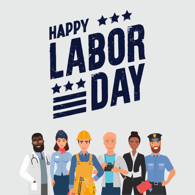 labor day message templates and graphics - with diverse team of workers 