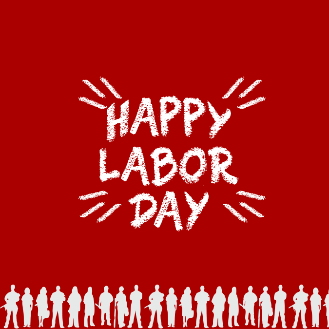 labor day message templates and graphics - happy labor day with workers graphic