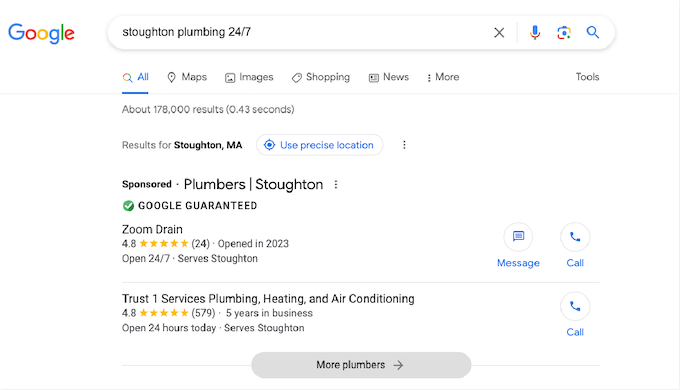 plumbing marketing ideas - google local services ads