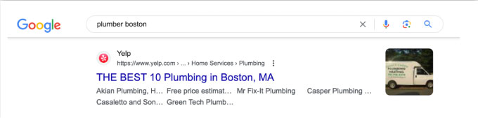 plumbing marketing ideas - yelp listing