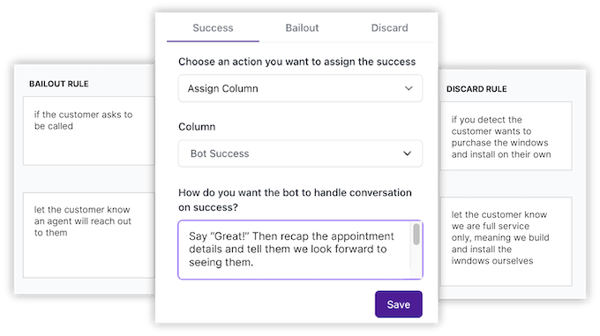 renewal by andersen + hatch ai success story - example of rule setting