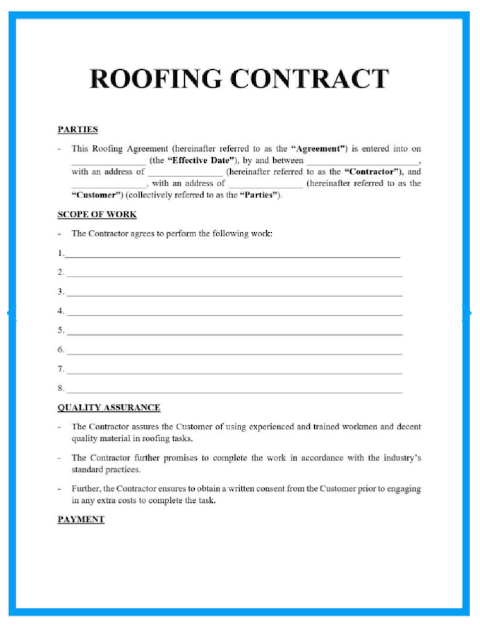 free roofing contract templates - signaturely