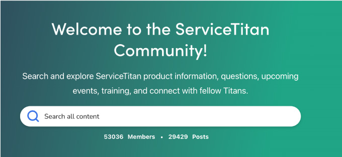 servicetitan community homepage