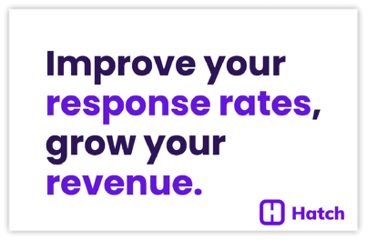 hatch vs podium - hatch tagline "improve your response rates, grow your revenue"