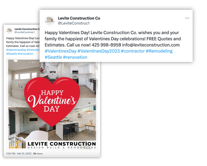 valentine's day marketing ideas - remodeling twitter post example 