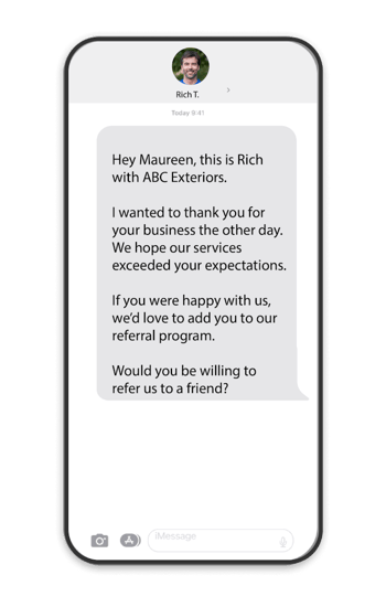 text to ask for a referral