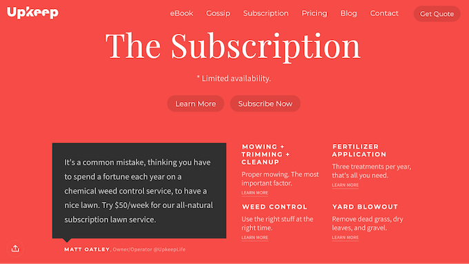 example of a subscription program