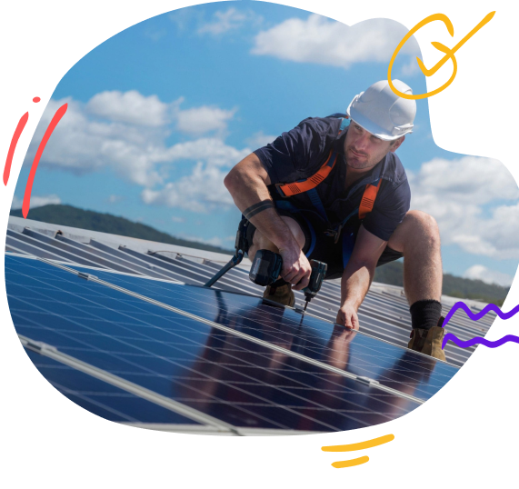 Solar Installer on Roof because His Leads are automatically being messaged via Hatch